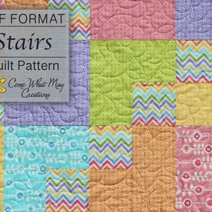 Baby Quilt Pattern, Lap Quilt Pattern, Easy Baby Quilt Pattern, Quick Quilt Pattern, Beginner Quilt Pattern, Easy Quilt Pattern, Stairs