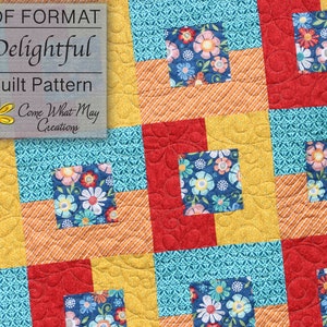 Quilt Pattern, Lap Quilt Pattern, Baby Quilt Pattern, Beginner Quilt Pattern, Easy Quilt Pattern, Digital Quilt Pattern, Basic, Delightful
