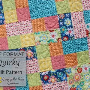 Baby Quilt Pattern, Lap Quilt Pattern, Fat Quarter Quilt Pattern, Beginner Quilt Pattern, Easy Quilt Pattern, Fast PDF Quilt Pattern, Quirky