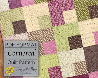 Baby Quilt Patroon, Layer Cake Quilt Patroon, Cornered Baby Quilt Patroon, Lap Quilt Patroon, Beginner Quilt Patroon, Eenvoudig Quilt Patroon
