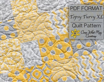 Fat Quarter Quilt Pattern, Baby Quilt Pattern, Lap Quilt Pattern, PDF Pattern, Topsy Turvy, Beginner Quilt Pattern, Easy Quilt Pattern