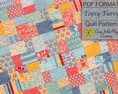 Topsy Turvy Quilt Pattern, Lap Quilt Pattern, Layer Cake Quilt Pattern, Baby Quilt Pattern, Beginner Quilt Pattern, Easy Quilt Pattern, PDF