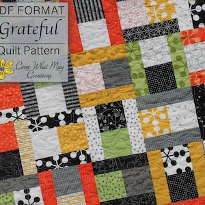 Lap Quilt Pattern, Baby Quilt Pattern, Layer Cake Quilt Pattern, Easy Quilt Pattern, PDF Quilt Pattern, Beginner Quilt Pattern, Grateful