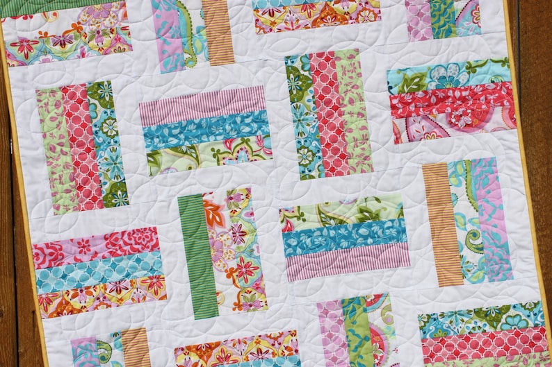 Baby Quilt Pattern, Jelly Roll Quilt Pattern, Lap Quilt Pattern, Beginner Quilt Pattern, Strip Quilt, Easy Quilt Pattern, Splendid, Basic image 4