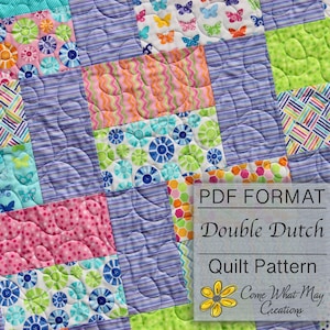 Baby Quilt Pattern, Lap Quilt Pattern, PDF Quilt Pattern, Layer Cake Quilt Pattern, Double Dutch, Easy Quilt Pattern, Beginner Quilt Pattern