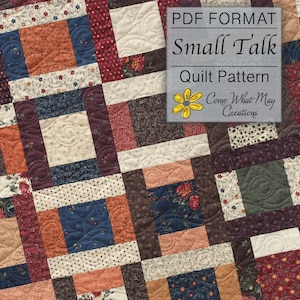 Lap Quilt Pattern, Baby Quilt Pattern, Layer Cake Quilt Pattern, Easy Quilt Pattern, PDF Quilt Pattern, Beginner Quilt Pattern, Small Talk