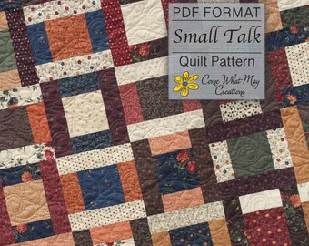 Lap Quilt Pattern, Baby Quilt Pattern, Layer Cake Quilt Pattern, Easy Quilt Pattern, PDF Quilt Pattern, Beginner Quilt Pattern, Small Talk