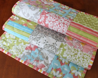 Spring Table Runner, Easter Table Runner, Pastel Table Runner, Easter Decor, Pink Green Yellow, Handmade