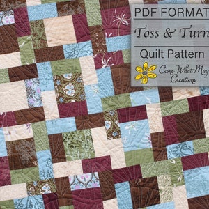 Quilt Pattern, Lap Quilt Pattern, Layer Cake Quilt Pattern, Baby Quilt Pattern, Beginner Quilt Pattern, Easy Quilt Pattern, Toss and Turn