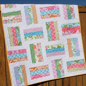 Baby Quilt Pattern, Jelly Roll Quilt Pattern, Lap Quilt Pattern, Beginner Quilt Pattern, Strip Quilt, Easy Quilt Pattern, Splendid, Basic image 2