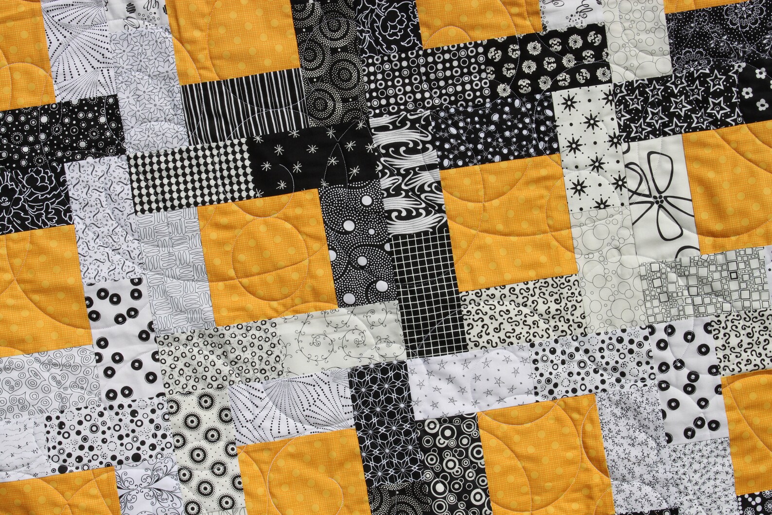 Yellow Baby Quilt Black and White Baby Quilt Gender Neutral Etsy