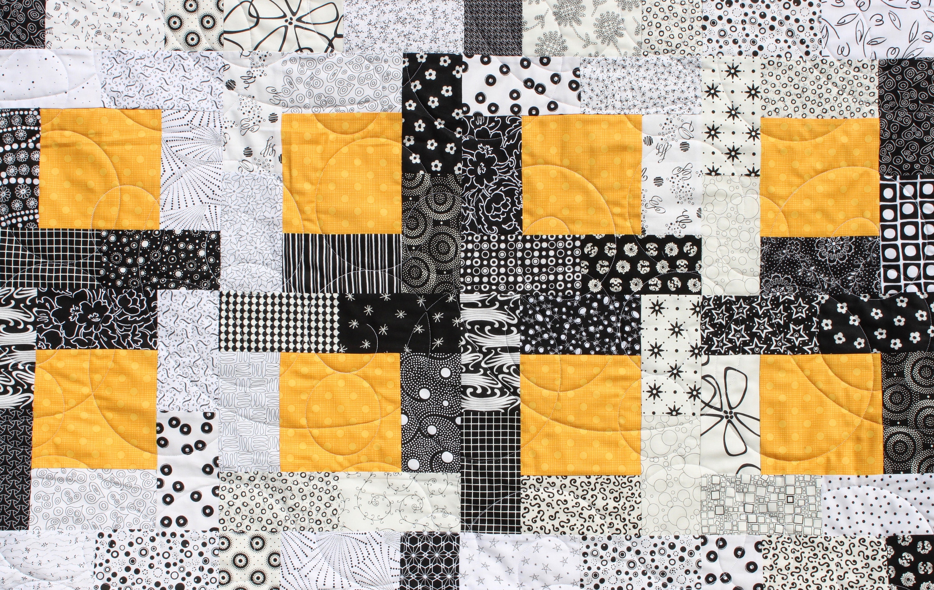 Yellow Baby Quilt Black and White Baby Quilt Gender Neutral Etsy