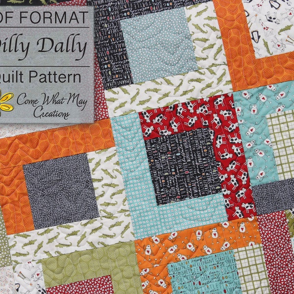 Baby Quilt Pattern, Lap Quilt Pattern, Layer Cake Quilt Pattern, Easy Quilt Pattern, PDF Quilt Pattern, Beginner Quilt Pattern, Dilly Dally