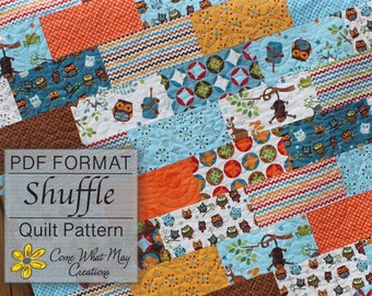 Baby Quilt Pattern, Lap Quilt Pattern, Layer Cake Quilt Pattern, Fast Quilt Pattern, Beginner Quilt Pattern, Easy Quilt Pattern, Shuffle