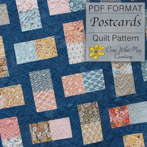 Schoß Quilt Muster, Baby Quilt Muster, Charm Pack Quilt Muster, Easy Quilt Muster, PDF Quilt Muster, Anfänger Quilt Muster, Postkarten