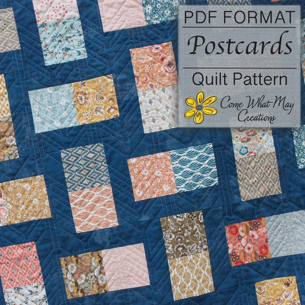 Lap Quilt Pattern, Baby Quilt Pattern, Charm Pack Quilt Pattern, Easy Quilt Pattern, PDF Quilt Pattern, Beginner Quilt Pattern, Postcards