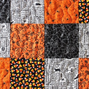 Halloween Table Runner, Candy Corn Table Runner, Quilted Halloween Table Runner, Orange Black Yellow White, Handmade Halloween Decor image 3