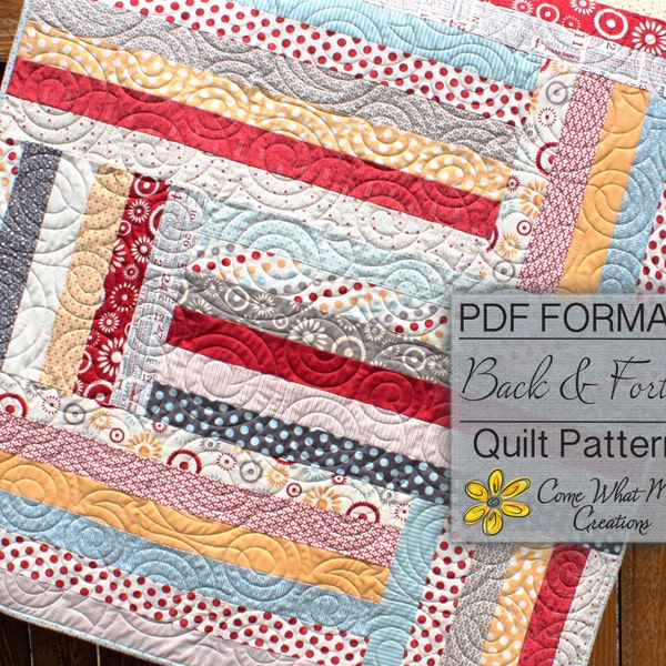 Baby Quilt Pattern, Jelly Roll Quilt Pattern, Back & Forth Baby Quilt Pattern, Lap Quilt Pattern, Beginner Quilt Pattern, Strip Quilt, PDF