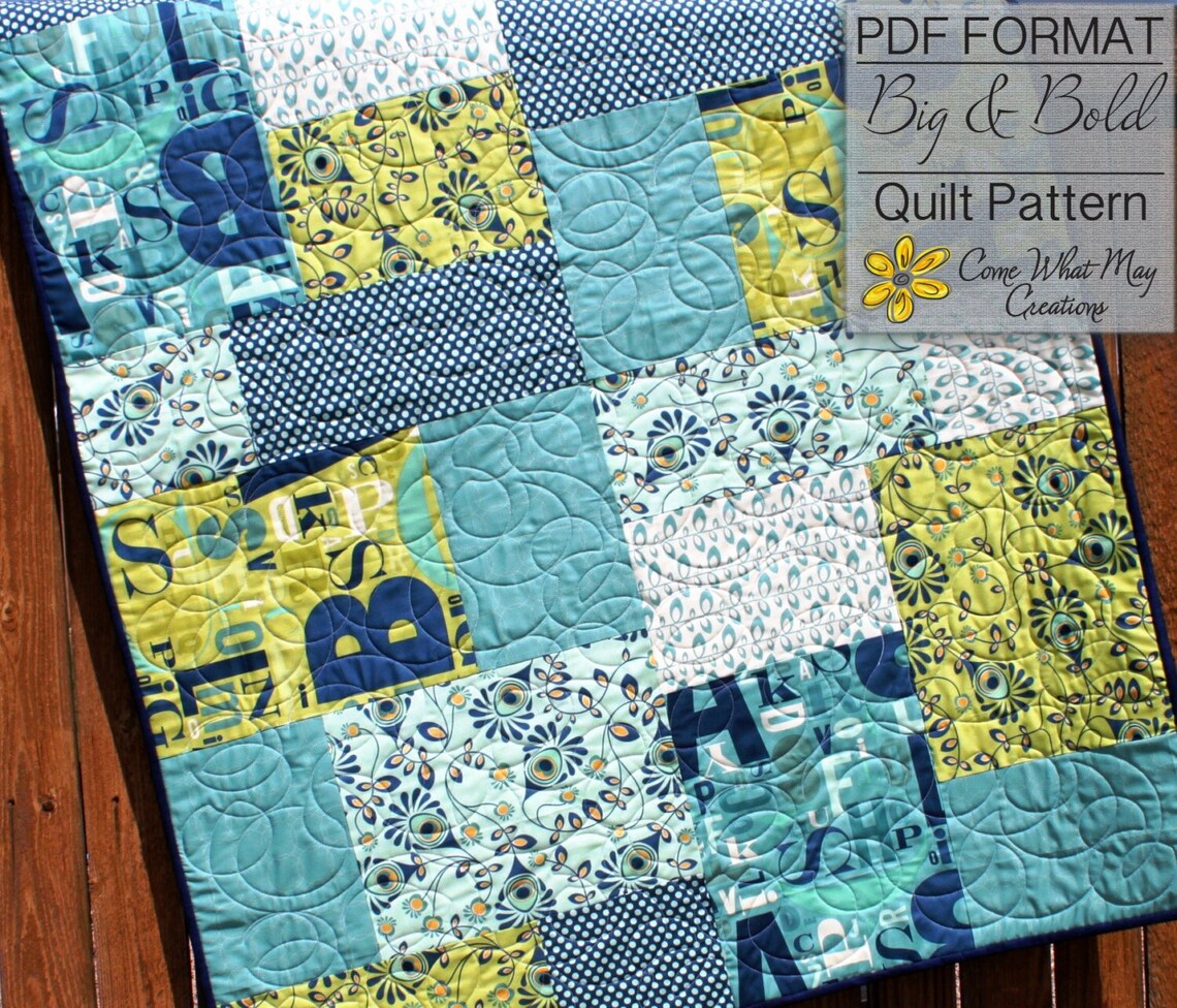 Baby Quilt Pattern Fat Quarter Quilt Pattern Big & Bold Baby - Etsy