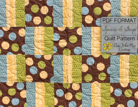 Baby Quilt Pattern, Fat Quarter Pattern, Rail Fence Quilt Pattern, Beginner  Quilt Pattern, Easy Quilt Pattern, Basic Quilt, Squares & Strips (Instant  Download) …