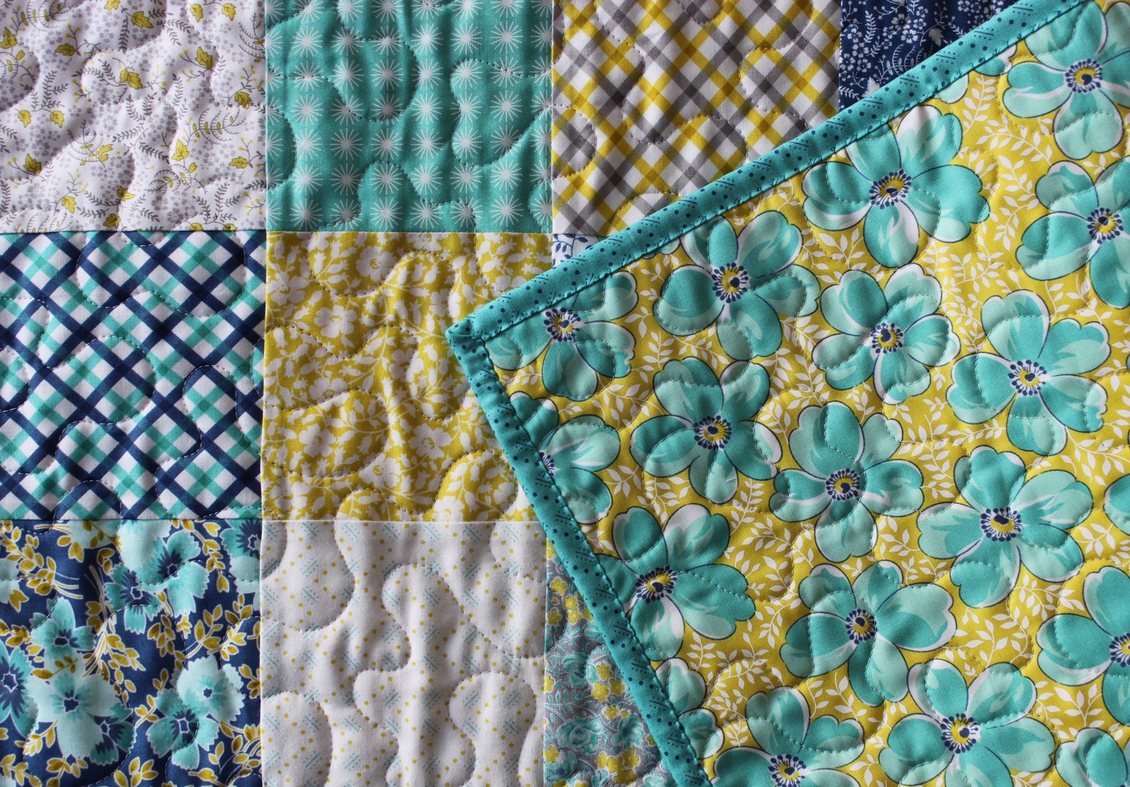 Spring Table Runner Aqua Table Runner Navy Blue Table Etsy