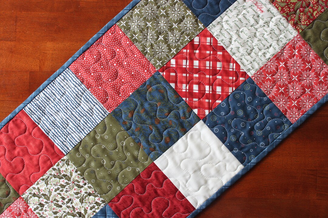 Navy Blue Christmas Table Runner Nature's Christmas Table Etsy