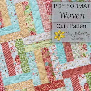 Baby Quilt Pattern, Jelly Roll Quilt Pattern, Lap Quilt Pattern,Basic Baby Quilt Pattern, Woven, Beginner Quilt Pattern, Strip Quilt, PDF