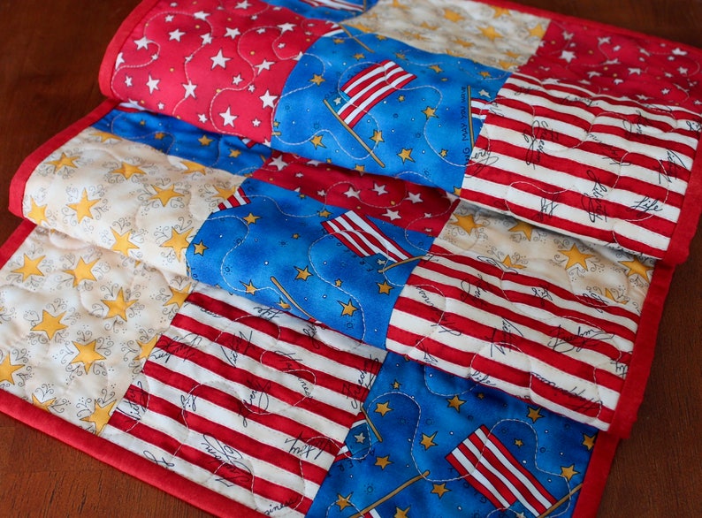 Independence Day Table Runner 4th of July Table Runner July 4th American Table Runner Memorial Day Decor USA Decor Red White Blue