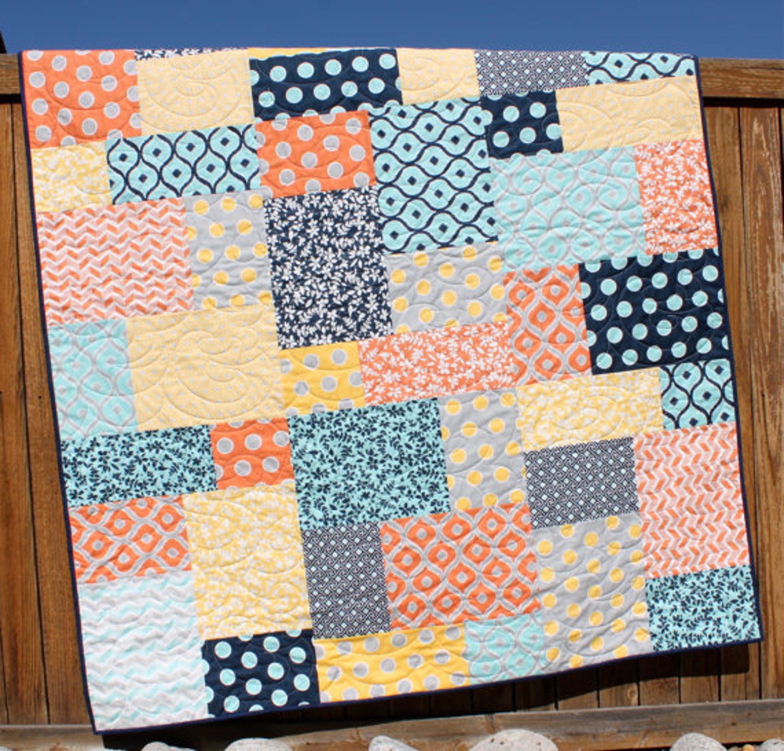 Baby Quilt Pattern Fat Quarter Quilt Pattern Big & Bold Baby Etsy