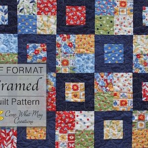 Baby Quilt Pattern, Charm Pack Quilt Pattern, Framed, Lap Quilt Pattern, Beginner Quilt Pattern, Easy Quilt Pattern, PDF Pattern, Basic Fast