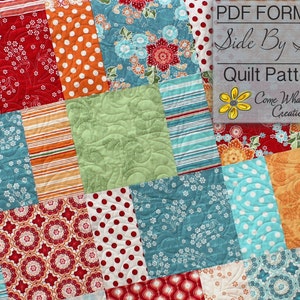 PDF Quilt Pattern, Layer Cake Quilt Pattern, Side By Side Quilt Pattern, Lap Quilt Pattern, Baby Quilt Pattern, Beginner Quilt Pattern, Easy