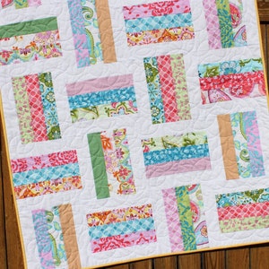 Baby Quilt Pattern, Jelly Roll Quilt Pattern, Lap Quilt Pattern, Beginner Quilt Pattern, Strip Quilt, Easy Quilt Pattern, Splendid, Basic image 3