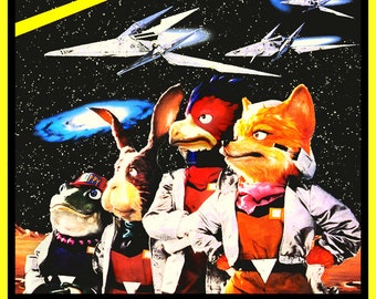 ☆Star Fox スターフォックス☆ポスター　Vintage SNES Star Fox Super Nintendo SNES BOX ART Premium POSTER MADE IN
