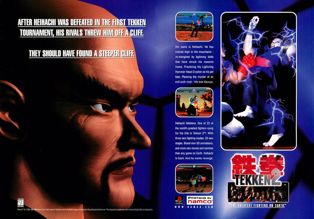 Tekken 2 PS1 Promotional Poster - Etsy 日本