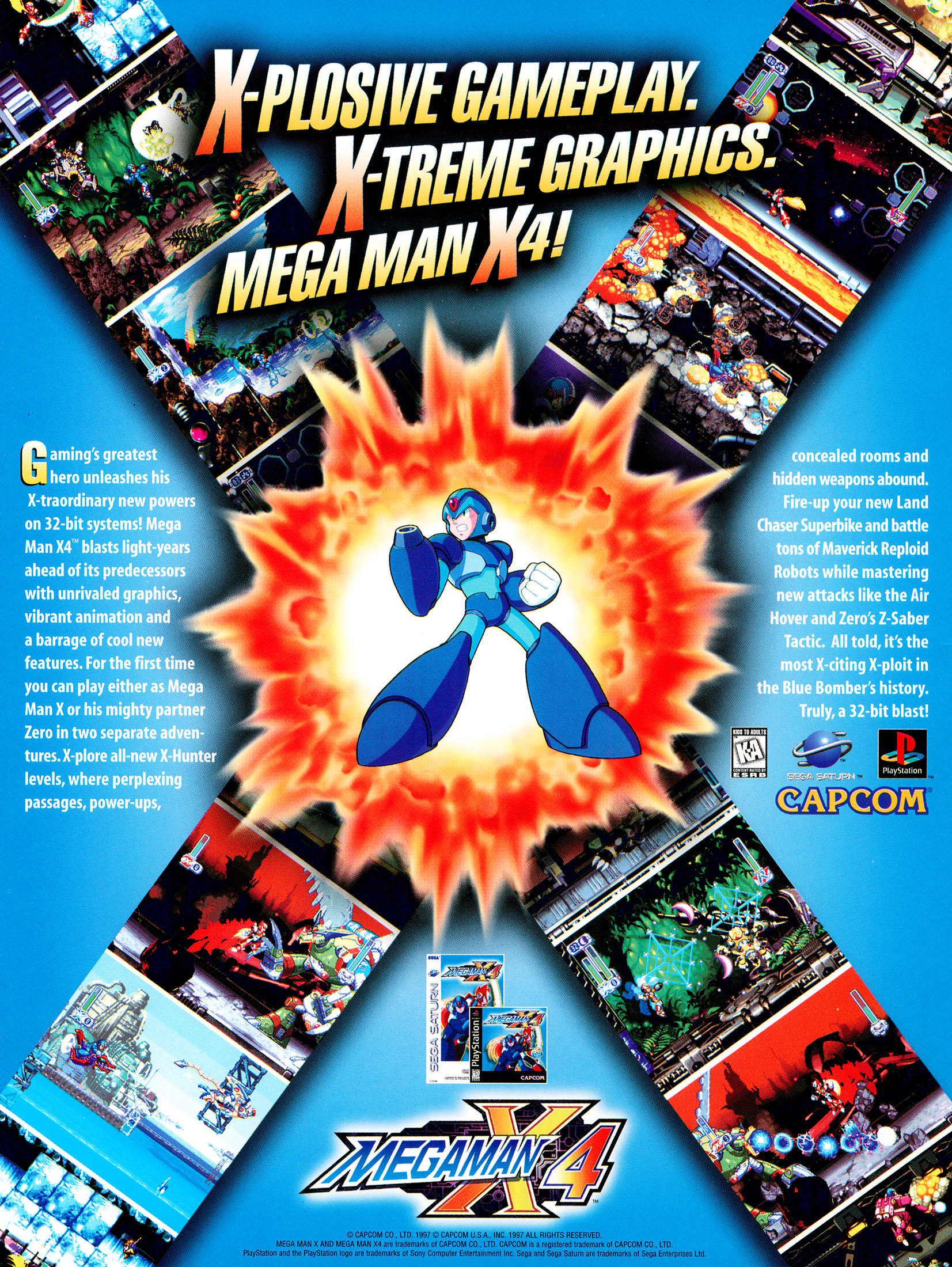 希少　ロックマン X４　ROCKMAN　販促ポスター Yahoo!オークション - 稀少 ロックマンX4 非売品 ゲーム