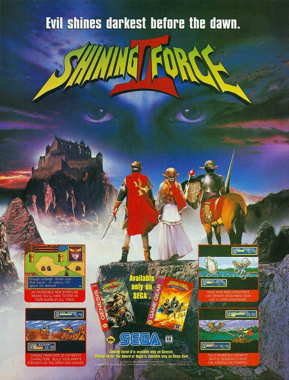 Shining Force 2 Promotional Poster Etsy