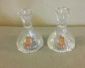 From Germany 1980 39 s Anna Hutte Bleikristall Lead Cut Crystal Candleholder Pair Perfect Condition