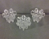 From Germany Pristine Set Of 3 1970 39 s Bleikristall Lead Cut Candleholders, Dual Receptacles For Either 1 quot OR 2 quot Candles Perfect Condition