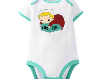 Adventure Time Baby Finn and BMO Bodysuit Romper One Piece