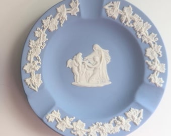 Vintage Wedgwood Jasperware Blue Ashtrays - Collector Pieces  Porcelain Trinket Dish
