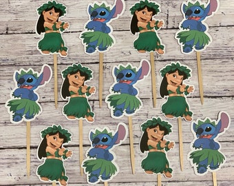 Printable Lilo and Stitch Party Cupcakes Toppers, Stitch Party Cupcakes ...