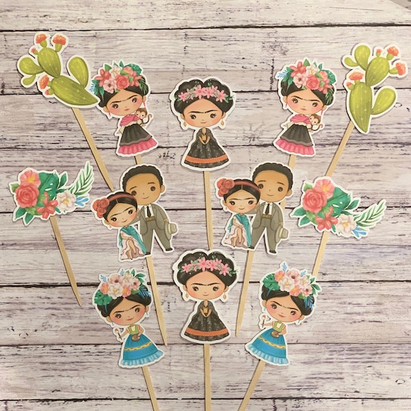 Frida Khalo Cupcake Toppers