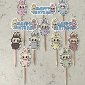 Labubu Cupcake Toppers