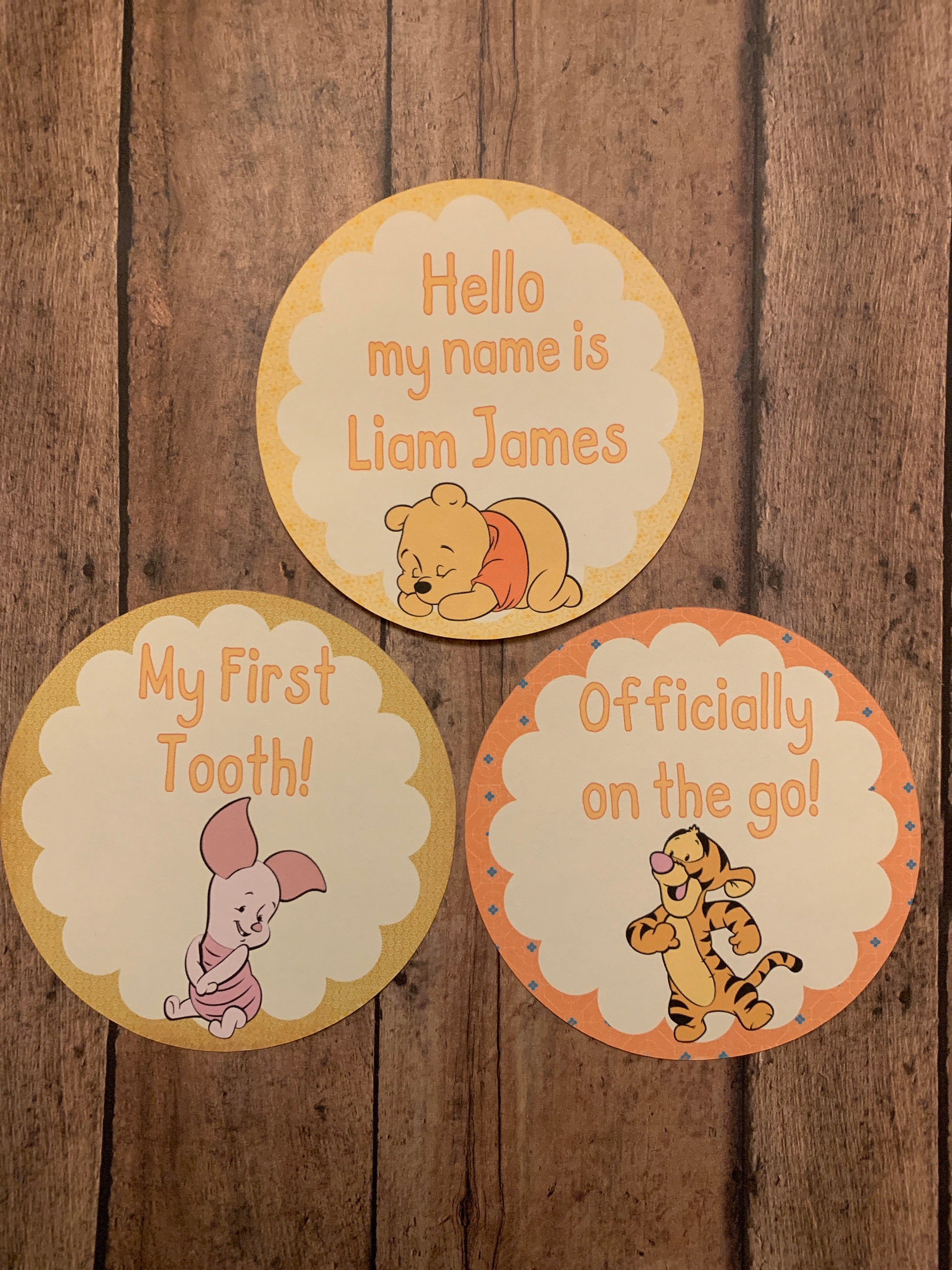 Winnie the Pooh Monthly Baby Stickers | Milestone Stickers - Etsy