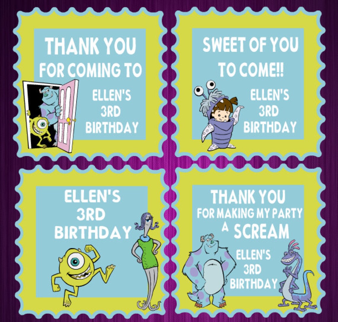Personalized Monster's INC Stickers | Etsy
