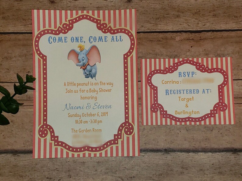 dumbo baby shower invitations