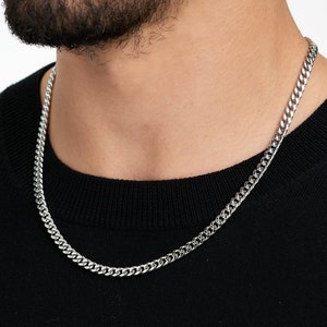 3/5/7/9 / 11mm exquisite fashion 24 inch stainless steel chain necklace  men's simple steel color titanium steel necklace