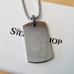 Stainless steel Personalized designer dog tag pendant for men with chain (engraving available) Fingerprint and Handwriting engraving(AS-P72)