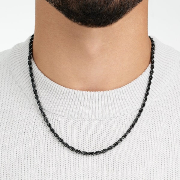Black Rope Necklace - Etsy