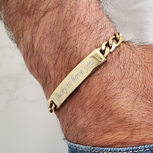 Mens engraved id best sale bracelet